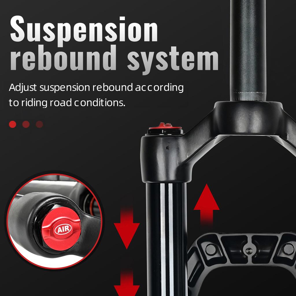 Вилки подвески велосипеда с прямой трубкой, вилка для горного велосипеда с регулировкой отскока воздушной вилки MTB 29 дюймов