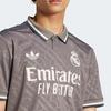 Мужская повседневная футболка с коротким рукавом Adidas Originals серии REAL MADRID, буквенная, угольно-серого цвета, для футбола