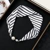 Women Chiffon Scarf Magnetic Buckle Bright Color Printing Necklace Style Decorative Thin Scarf Garment Accessories