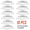 10pcs/Lot LED Downlight 5W 7W 9W 12W 20W 220V Recessed Ceiling Lamp Round LED Panel Lights Spotlight Bathroom Kitchen Lighting