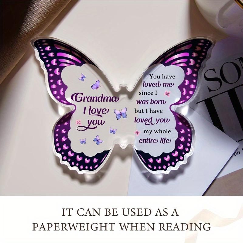 Grandma Nana Gift Idea: Butterfly-Shaped Acrylic Plaque – Birthday/Christmas/Thanksgiving Gift.