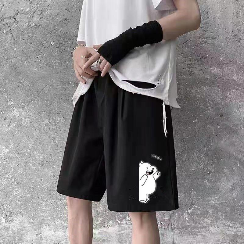 Мужские шорты большого размера, повседневные брюки, мужские плюс свободные спортивные штаны с пятью точками, весенне-летний тренд, корейская версия, все подходят