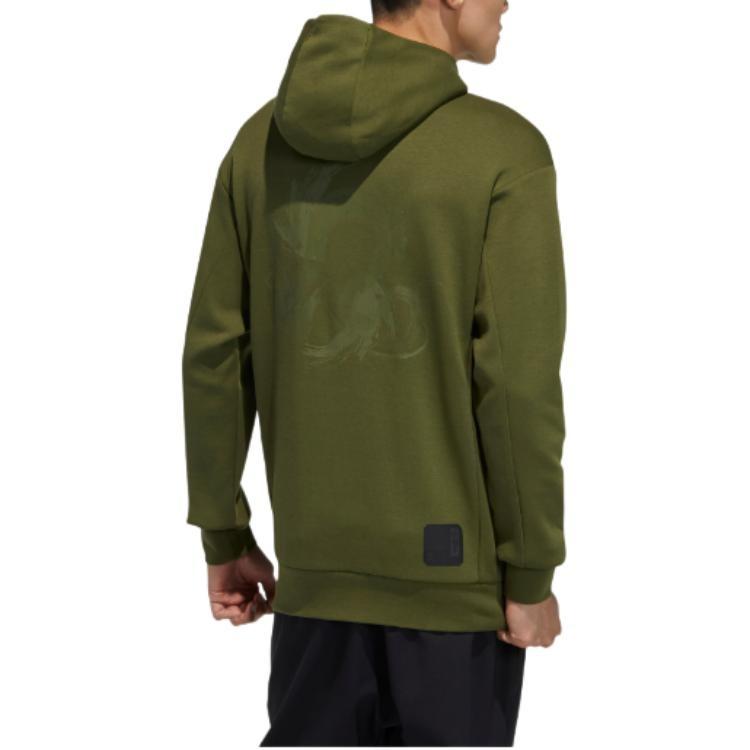 adidas Wj Swt Hood Casual Sports hooded Pullover Green Men's GP0923