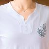 Women's V-Neck Embroidered Loose T-Shirt