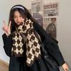 Knitted Plaid Scarf Female Autumn and Winter Versatile Student Cute Girl Warm Thickened Wool Scarf Male Tide