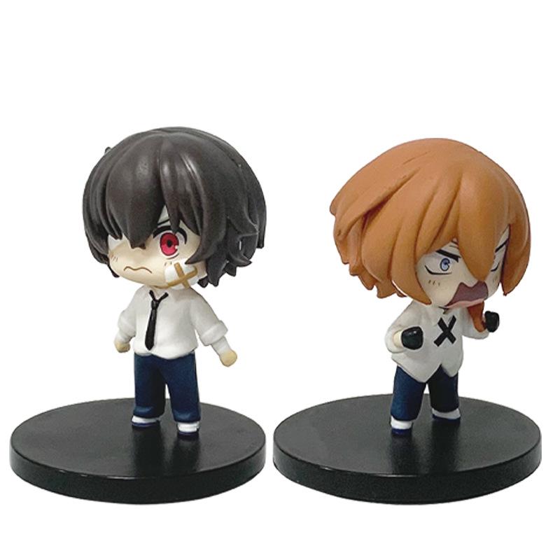 Bungo Stray Dogs Q-версия Дазай Осаму и Накахара Тюя Ручная роспись Фигурки для рабочего стола и Автомобильные украшения.