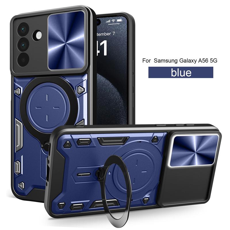 Для Samsung Galaxy A06 A16 A26 A36 A56 Чехол Слайд Камера Броня Чехол для Телефона Для Samsung A 06 16 26 36 56 5G Чехол с Кольцом-Держателем Задняя Крышка