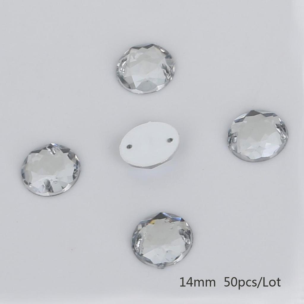 8/10/12mm Sewing Flatback Rhinestones Round Acrylic Beads Sew On Strass Crystal Stones For DIY Craft Scrapbook Decoration