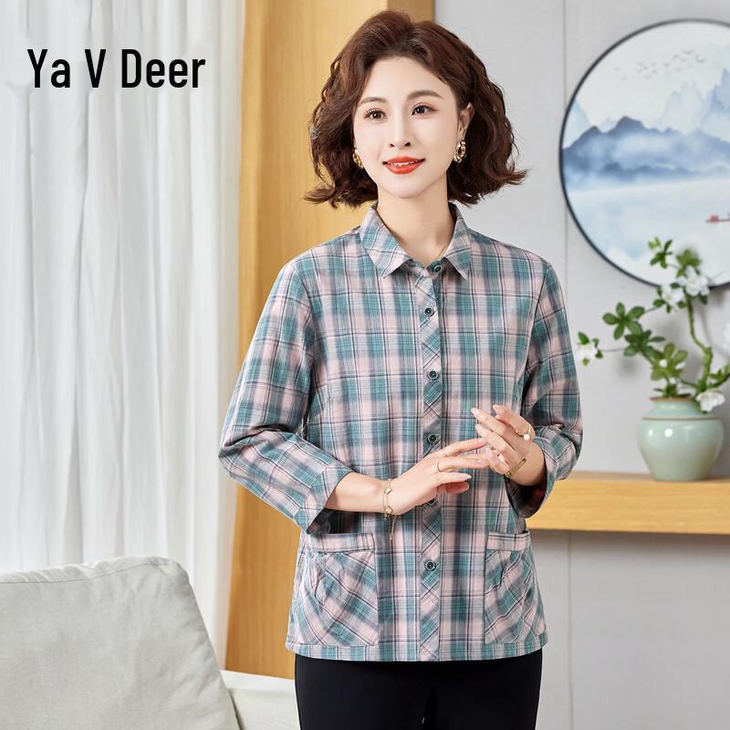 Женская клетчатая рубашка Yalu с лацканами