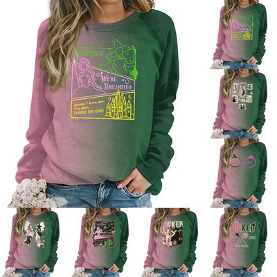 Женский модный повседневный свитшот с длинным рукавом, свободного кроя, с принтом