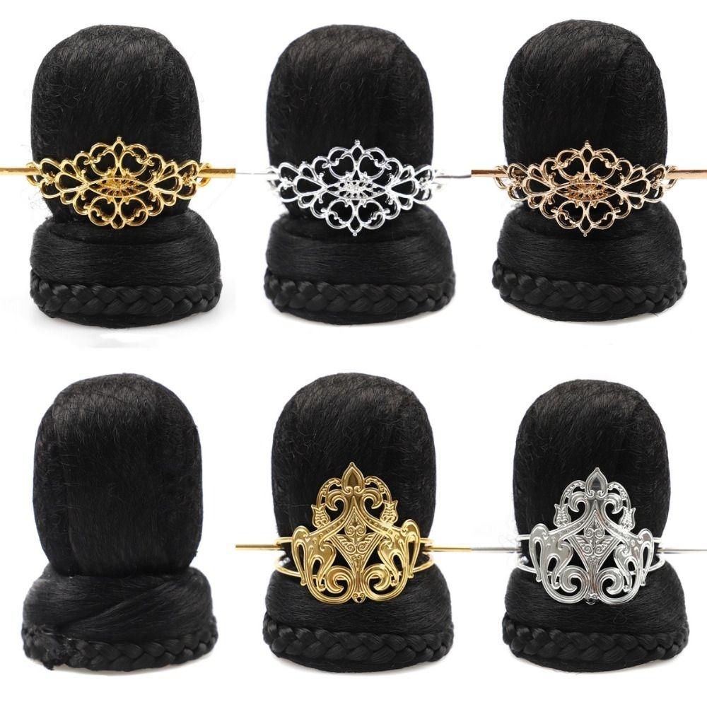 Антикварный головной убор Древний стиль Корона для волос Заколка для волос Ханфу Накладной пучок волос Династия Тан