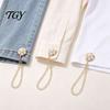 Magnetic Trousers Hem Clip Faux Pearl Flower Clothing Pin, Button for Shortening Adjustable Pin Shirt Hems Pants Legs, Clothes Decorative with