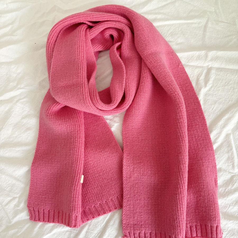 Зимний шарф унисекс из чистой австралийской шерсти: Новый стиль, однотонный, теплый вязаный дизайн