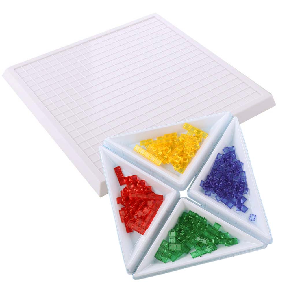 Plastics Blokus Board Game Early Education Multipurpose Colored Squares Game Montessori Portable Puzzle Strategy Board