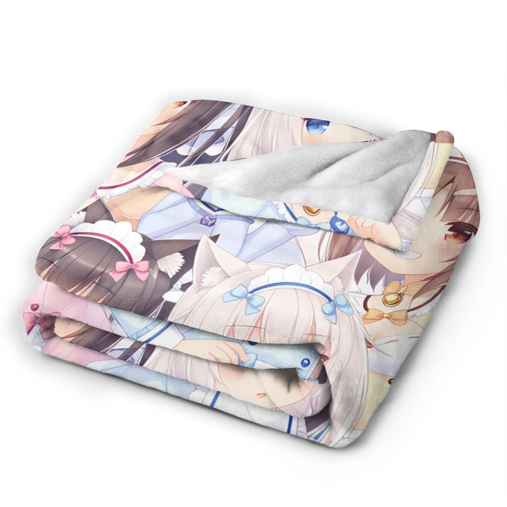 Фланелевое одеяло Nekopara Зимнее Мягкое Прочное Плед для Детей Диван Кресло С принтом Покрывало Чехол для Диван-кровати