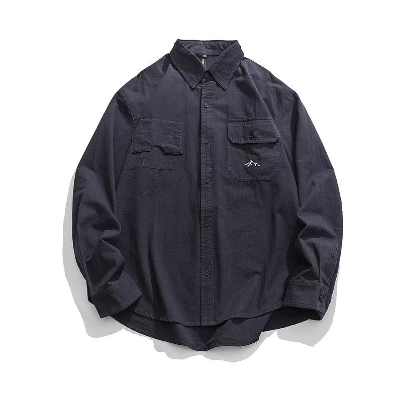 2024 Letter Long Sleeve Shirt Japanese Hong Kong Style Ins Loose Shirt Boys Summer Trendy Versatile Casual Coat