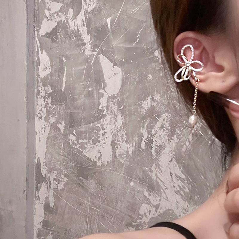 Серьги-клипсы с бахромой из искусственных кристаллов розы, супер фея, сладкий и крутой ветер, бабочка без проколов ушей, клипсы для козелка, премиальные серьги.