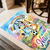 Rainbow Soccer Friends Customize Text Floor Rug Office Rug Suitable for Dining Room Kitchen Playrooms Study room Anti-slip Rug Decorate Offices