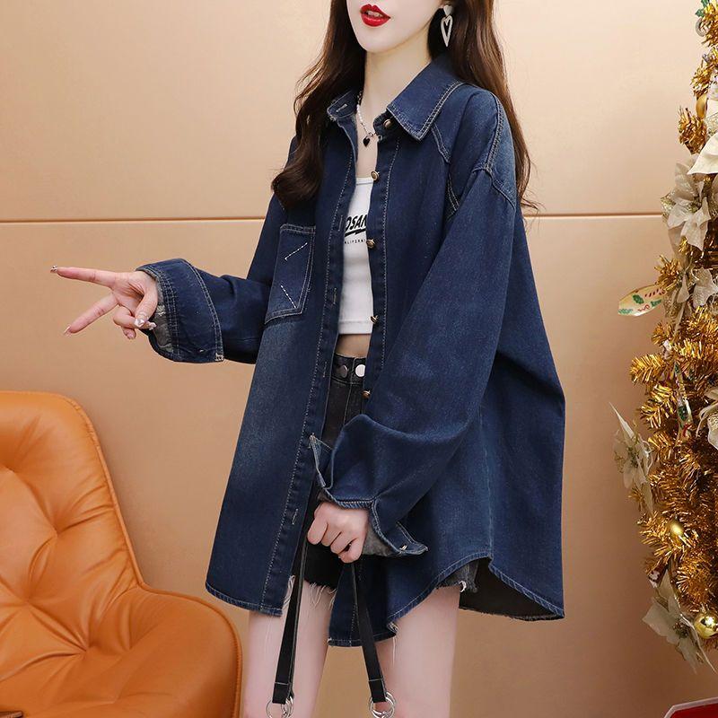 Jean Jackets for Women Fashion Button Down Denim Jacket Western Fall Shacket Jacket