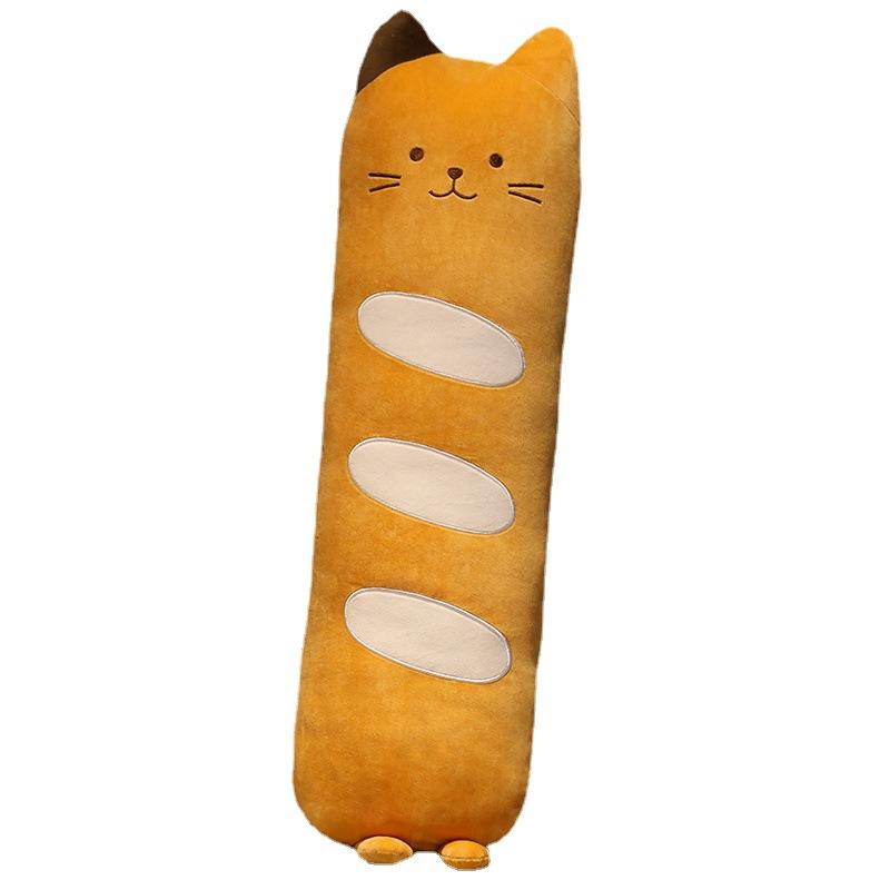 Cute Bread Cat Long Throw Pillow Girl Bed Sleeping Pinch Legs Long Pillow Removable Cat Doll