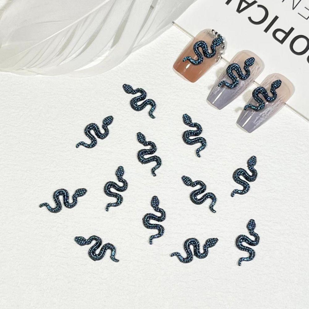 50 Pcs Mini Snake Nail Art Accessories Flatback Snake Nail Stickers DIY Nail Art Decoration  Women