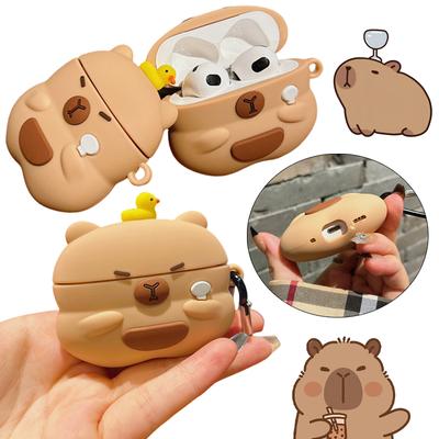 Чехол для наушников для Airpods 1/2 3 Pro Мультяшный силиконовый мягкий чехол Чехол для Bluetooth-гарнитуры Противоударный защитный чехол с крючком