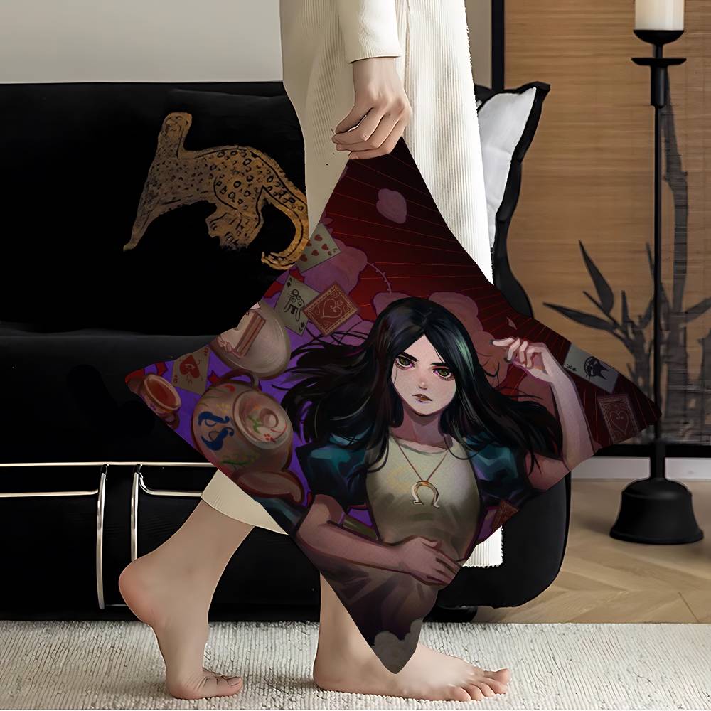 Horror Game AAlice MMadness RReturns Pillow Covers Cartoon Sofa Decorative Home Doublesided Short Plush Cute Cushion