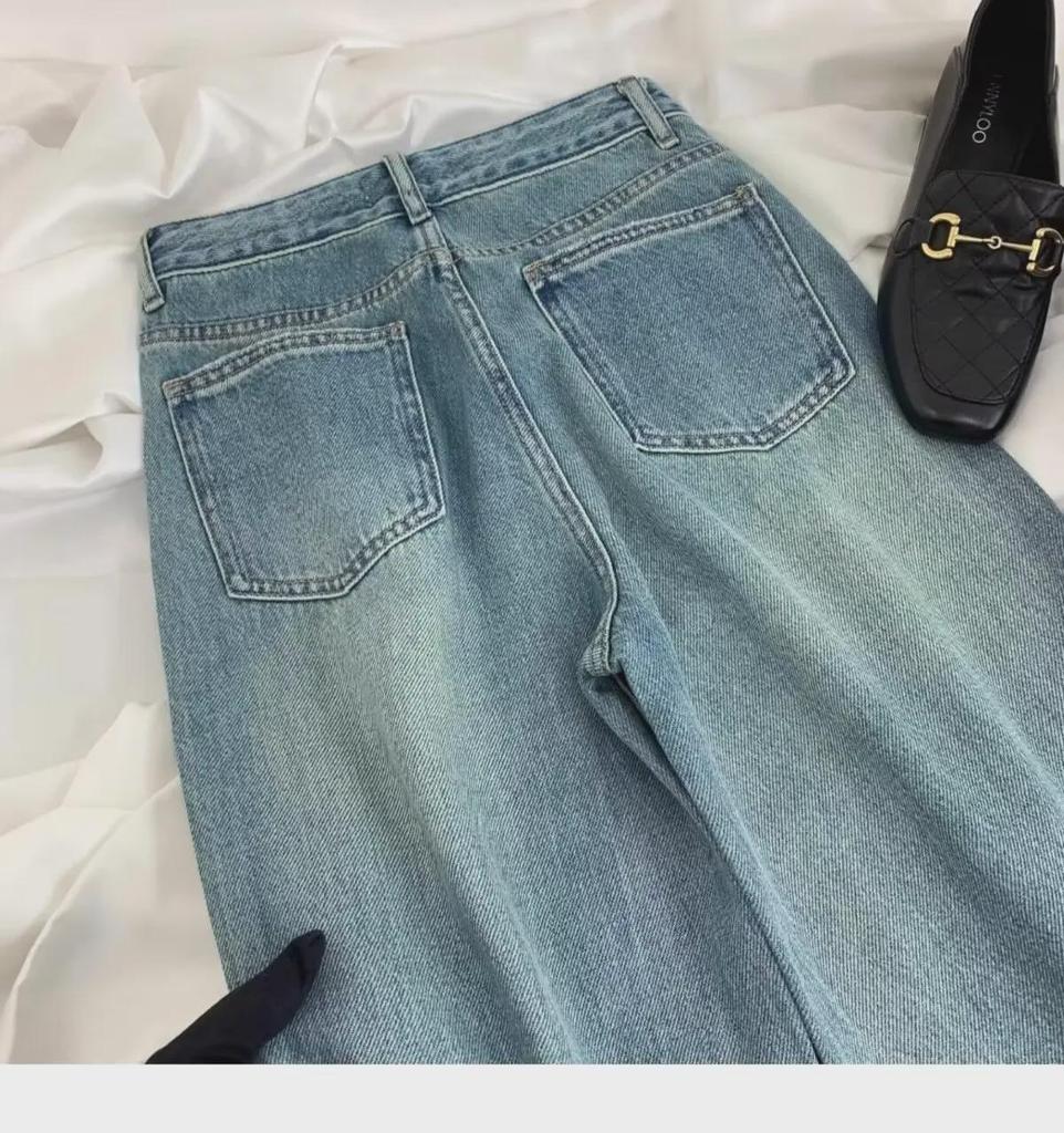 Starry Diamond High Waist Straight Jeans for Women: Slim, Loose Fit Trousers - New Summer & Spring Collection