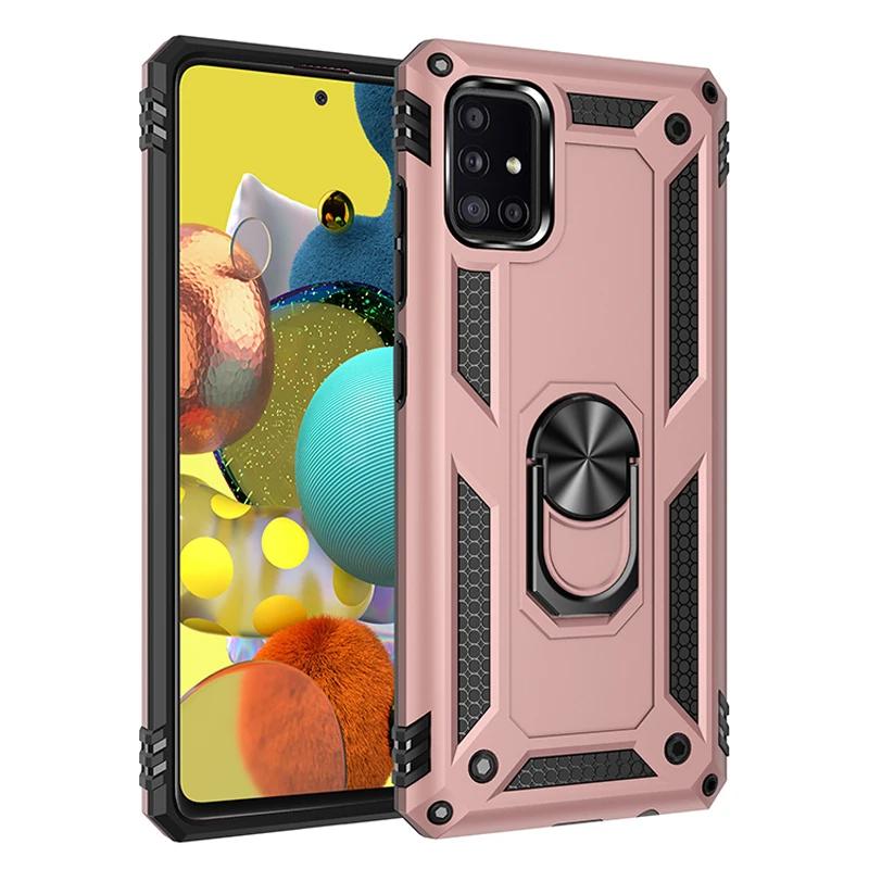 Модный бронированный чехол для Samsung Galaxy S24 S23 S21 S20 FE Ultra S10 S9 Plus Note 20 Ultra с металлическим кольцом, противоударный, защищающий от падений