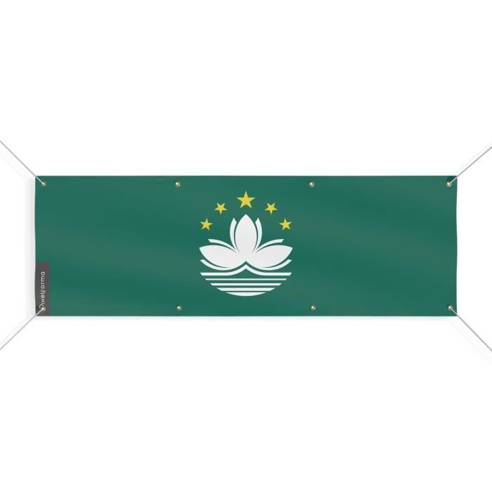 Bannière Drapeau De Macao 8 Oeillets 120x360 Cm