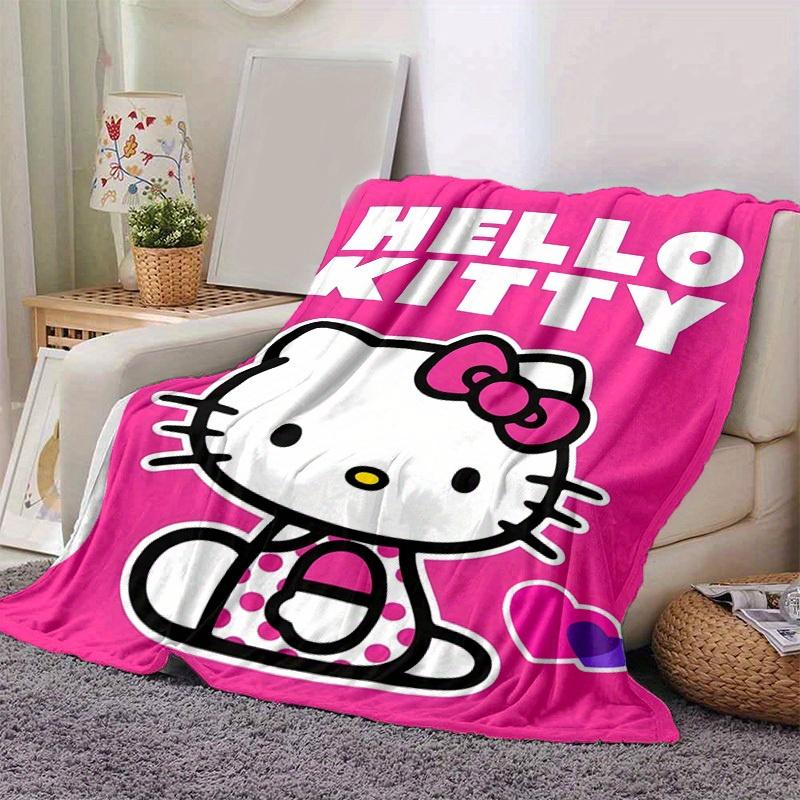 1шт. Милое мультяшное розовое одеяло Hello Kitty - Идеально для дома, офиса, использования на улице, идея для подарка, подходит для всех сезоновz041723