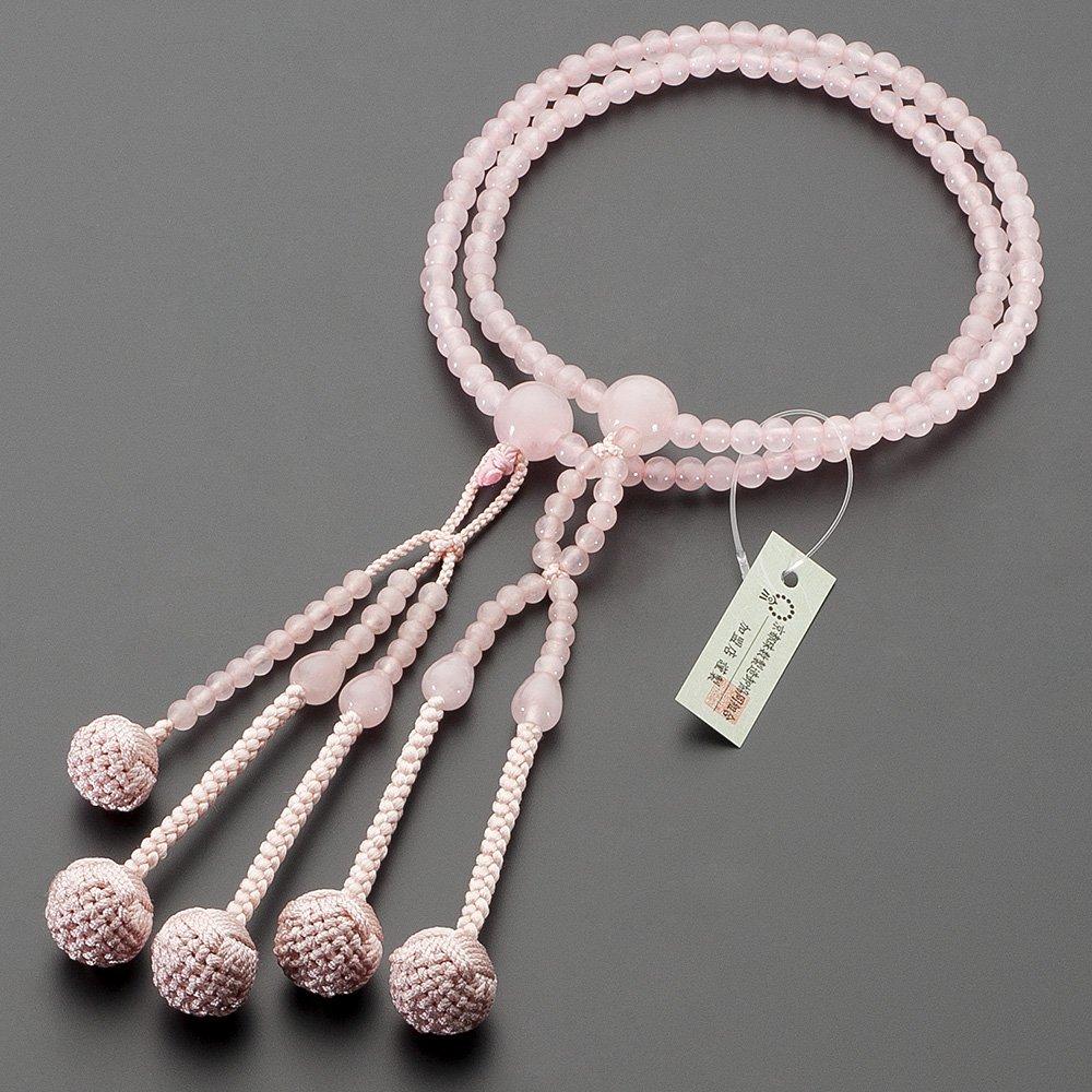 Buddhist altar shop Takita Shoten Mala Beads Nichiren Sect Authentic Rosary Red Crystal Pure Silk Hanabon Tenbo Kyoto Main Lotus Formal Rosary by