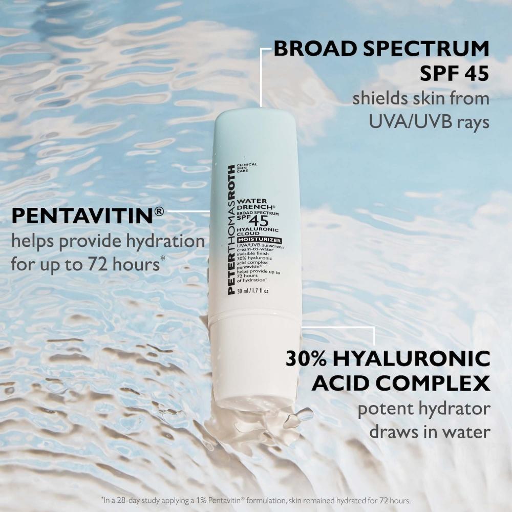Peter Thomas Roth Water Drench  Hyaluronic Hydrating Moisturizer Spf 45 0.67 Oz 20 Ml