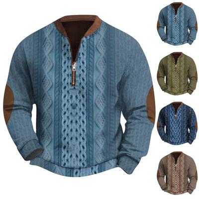 Мужская повседневная толстовка в стиле ретро с градиентным принтом