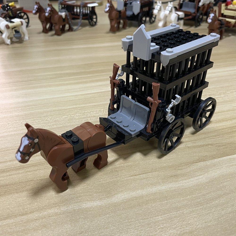 Building Blocks Moc Carriage Medieval Chariot Paddy Wagon Military Weapons Accessories Weapons Assembly Scene Model