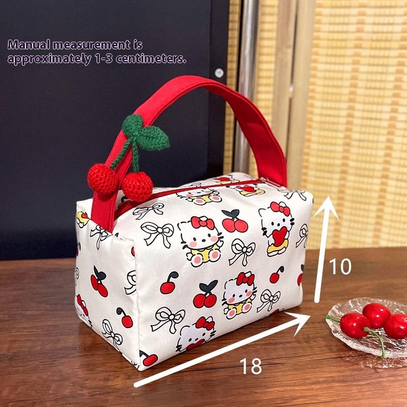 Sanrio Hello Kitty Мультяшная косметичка Аниме Портативная Большая вместимость Женская дорожная сумка для макияжа Милая сумка для стирки Сумки для хранения Подарок