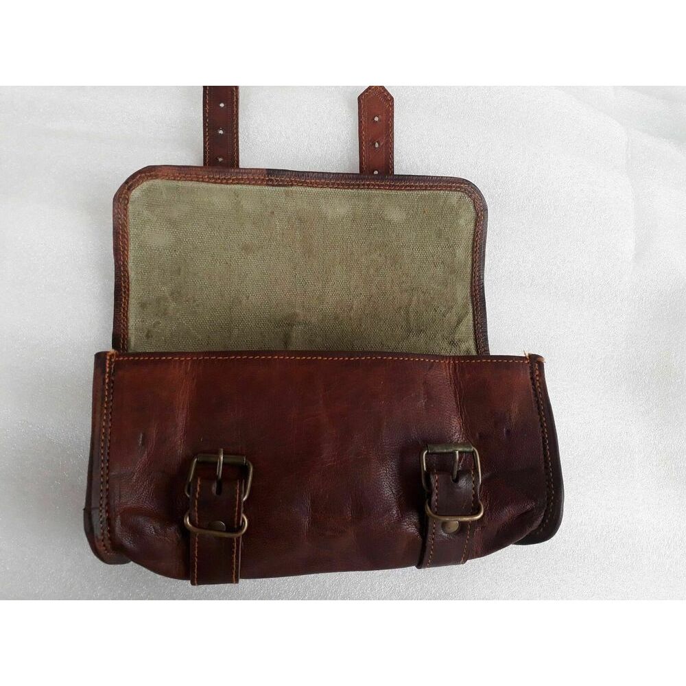 Мотоциклетная коричневая кожаная передняя вилка, сумка для инструментов, седельная сумка, сумка для хранения, сумка для багажа