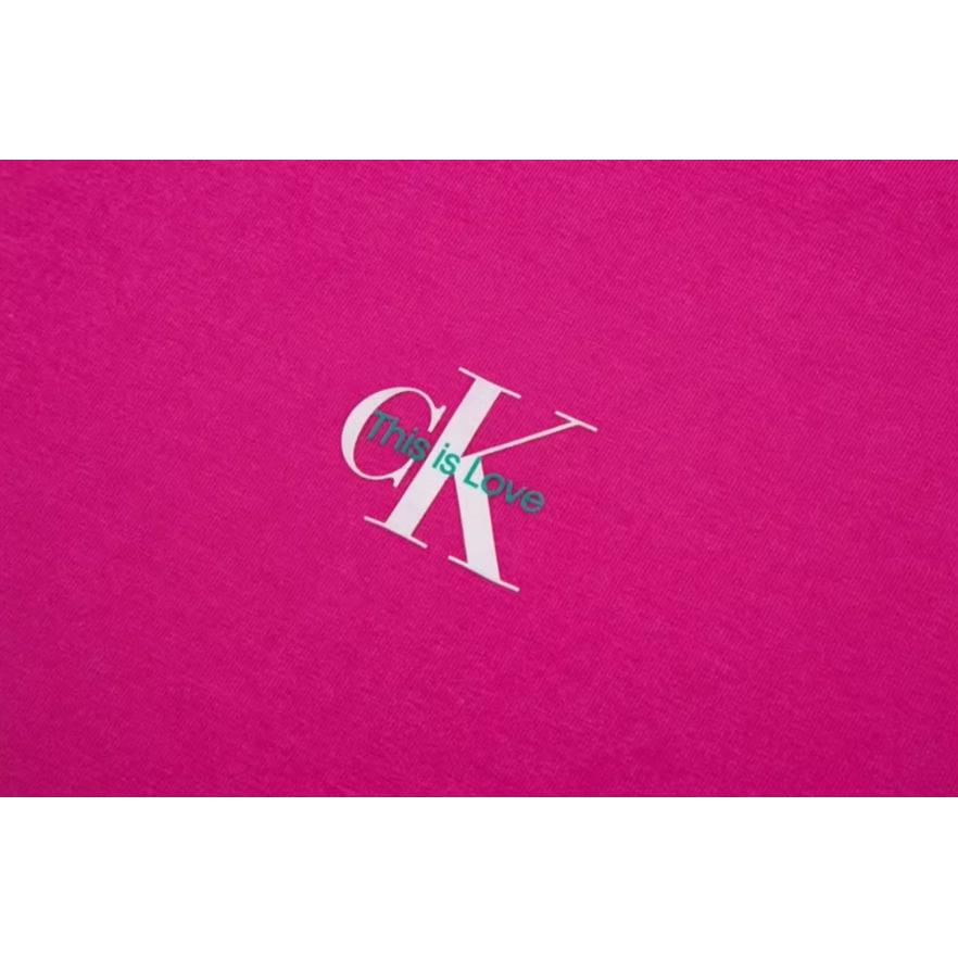 Calvin Klein Футболка Rainbow Series Letter Print Slim Fit с коротким рукавом для мужчин, розово-фиолетовая J323715-VCS