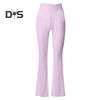 Женские брюки с высокой эластичной талией, эластичные однотонные нитки, облегающие брюки с расклешенным подолом, мягкие теплые длинные спортивные брюки для йоги, осенне-зимние спортивные штаны
