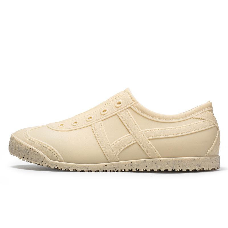 [Цельный] Весенне-осенние низкие водные туфли женские взрослые носят дождевые туфли студенческие с мелким вырезом резиновые туфли водные туфли женские