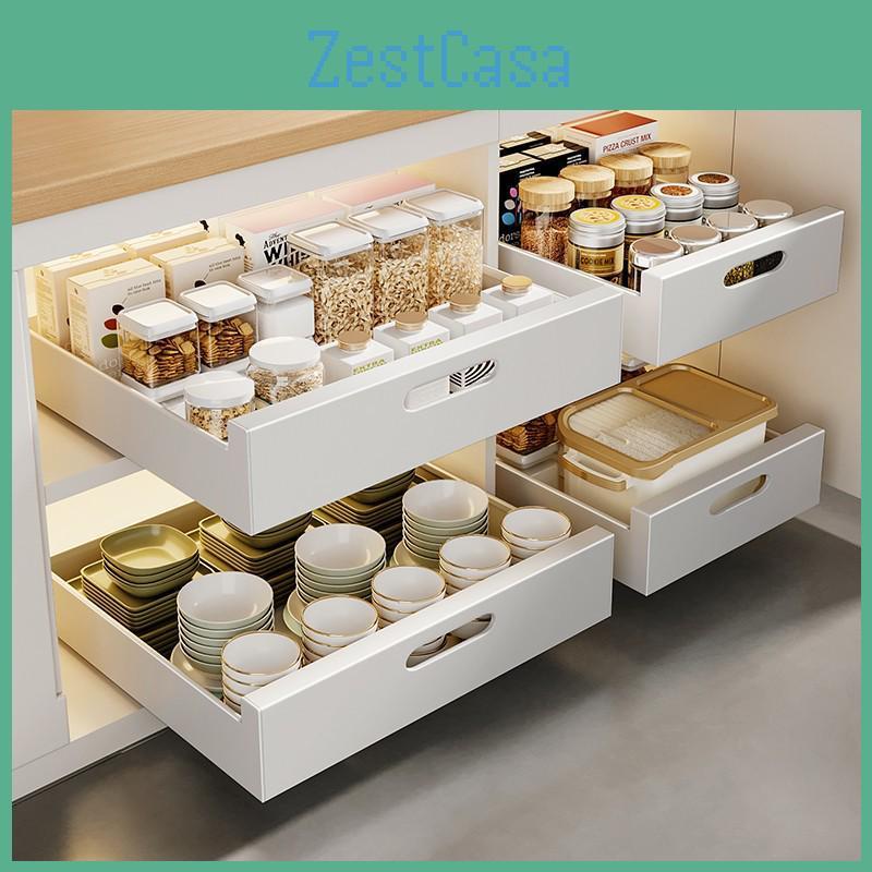 Kitchen For Storage Basket Pullout Cabinet Drawer Seasoning Bowls Dishes Undersink Organizer