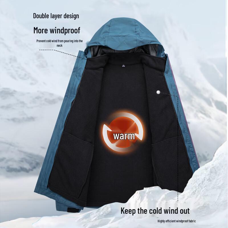 Shanshan Men's 3-in-1 Winter Outdoor Detachable Jacket