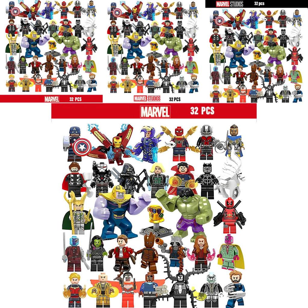 Marvel Superhero Boy Puzzle Building Block Set 32pcs Plastic Material 4.5cm Height