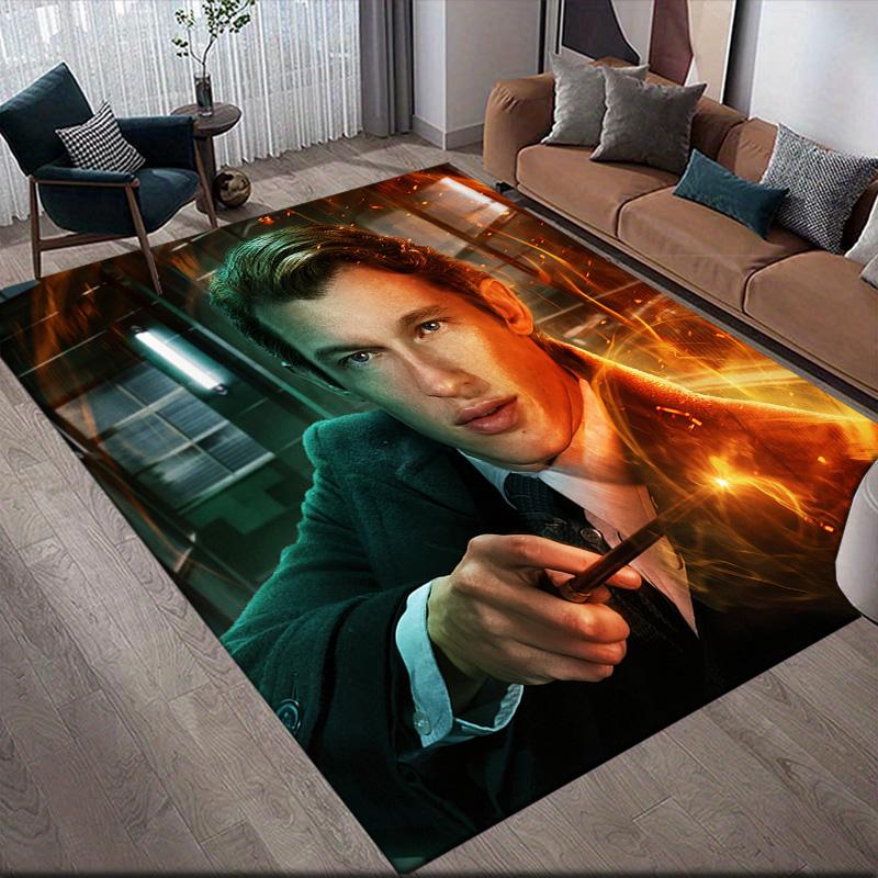 Fantastic Beasts Anti-Slip Floor Mat, Rectangular Carpet for Magical Theme Home Decor