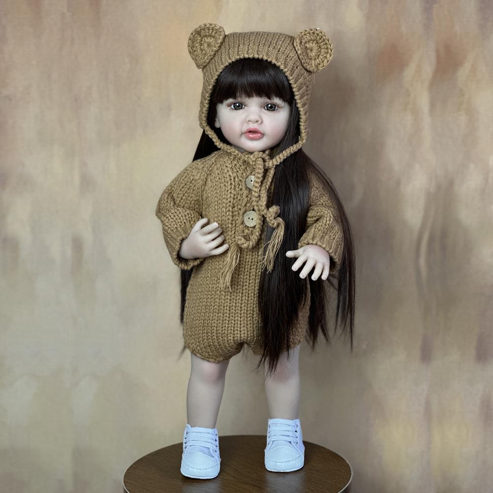 BZDOLL Реалистичная 55 см 22 дюйма полностью силиконовая кукла Reborn для маленьких девочек принцесса для малышей Bebe подарок на день рождения
