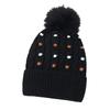 New winter hairball cap children's versatile polka dot knitted pullover wool cap fleece ear protector windproof warm hat moisture