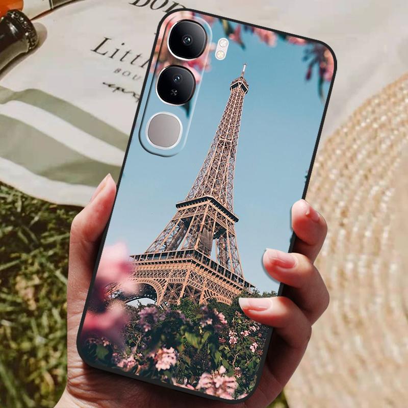 Для Vivo V40 Lite 4G 5G V40Lite (ИДН) V40E V 40 SE Чехол Роскошный Расписной Телефон Силиконовая Задняя Крышка Для Vivo Y200 Y300 Чехлы Корпус