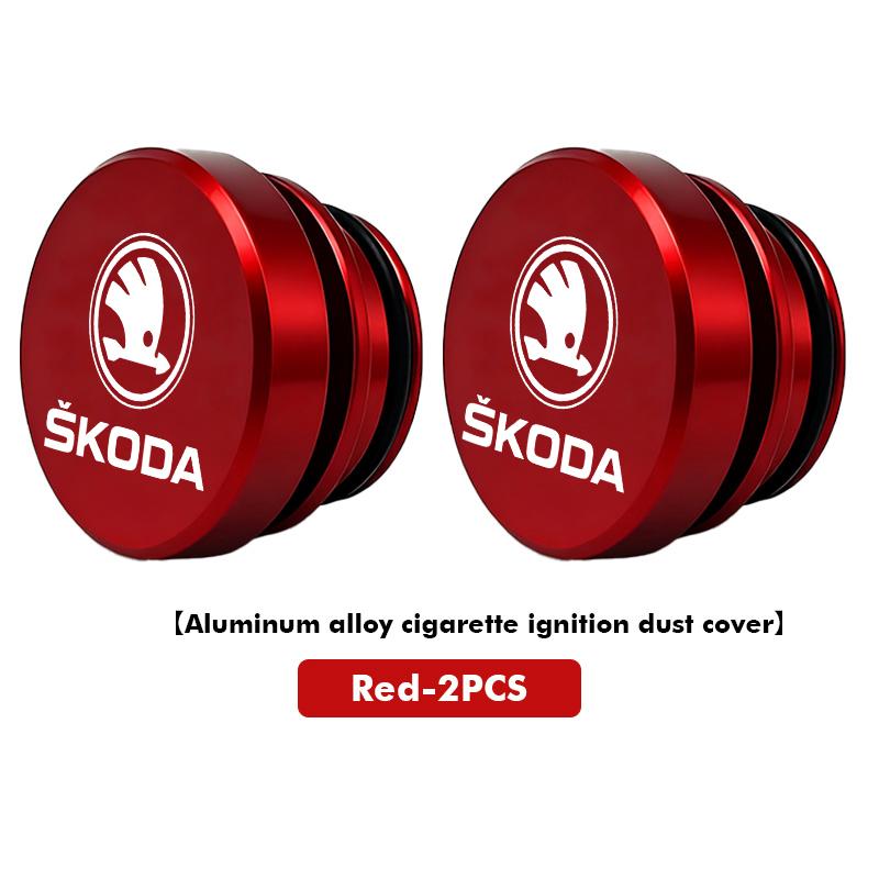 For Skoda Car Cigarette Lighter Dust Cover Dustproof Decoration Cap Interior Accessories Octavia A5 A7 RS Fabia Superb Rapid