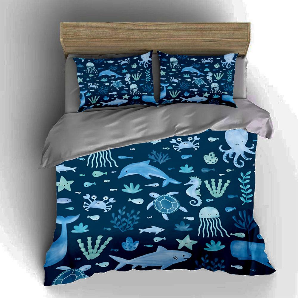 Underwater marine life. Bedding Duvet cover sets Duvet covers Pillowcases gifts (1 * Duvet Cover 2 * Pillowcases, without duvet insert)