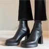 Fashion Versatile Comfortable Square Head Thick Heel Skinny Boots Women's Martin Boots Autumn and Winter New Short Boots Children